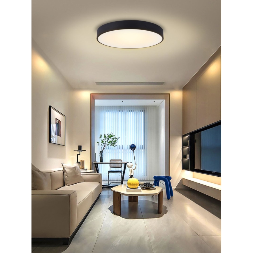 Immax NEO 07203L-LED prigušiva plafonska svetiljka RONDATE 65W/230V 3000-6000K Tuya crna + daljinski upravljač