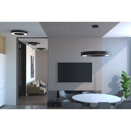 Immax NEO 07209L - prigušiva LED stropna svetiljka PASTEL LED/53W/230V 60 cm crna Tuya + daljinski upravljač