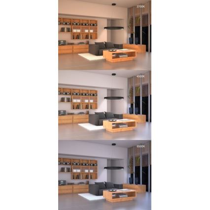 Immax NEO 07209L - prigušiva LED stropna svetiljka PASTEL LED/53W/230V 60 cm crna Tuya + daljinski upravljač