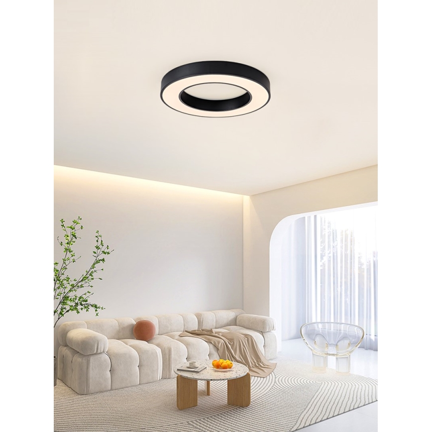 Immax NEO 07209L - prigušiva LED stropna svetiljka PASTEL LED/53W/230V 60 cm crna Tuya + daljinski upravljač