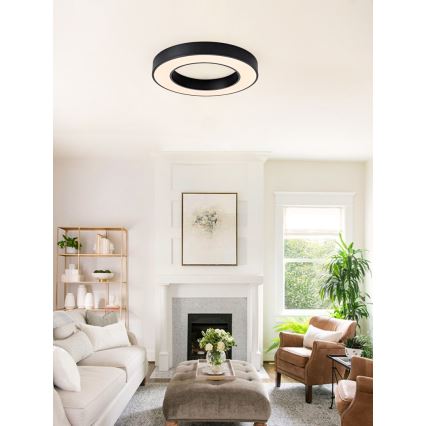 Immax NEO 07209L - prigušiva LED stropna svetiljka PASTEL LED/53W/230V 60 cm crna Tuya + daljinski upravljač