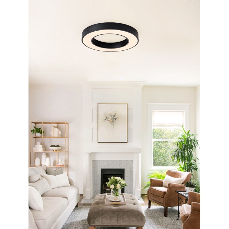 Immax NEO 07209L - prigušiva LED stropna svetiljka PASTEL LED/53W/230V 60 cm crna Tuya + daljinski upravljač