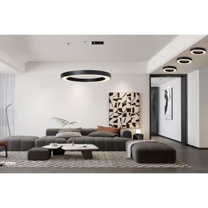 Immax NEO 07211L - LED prigušiva luster na sajli PASTEL LED/68W/230V 2700-6500K Tuya crna + daljinski upravljač