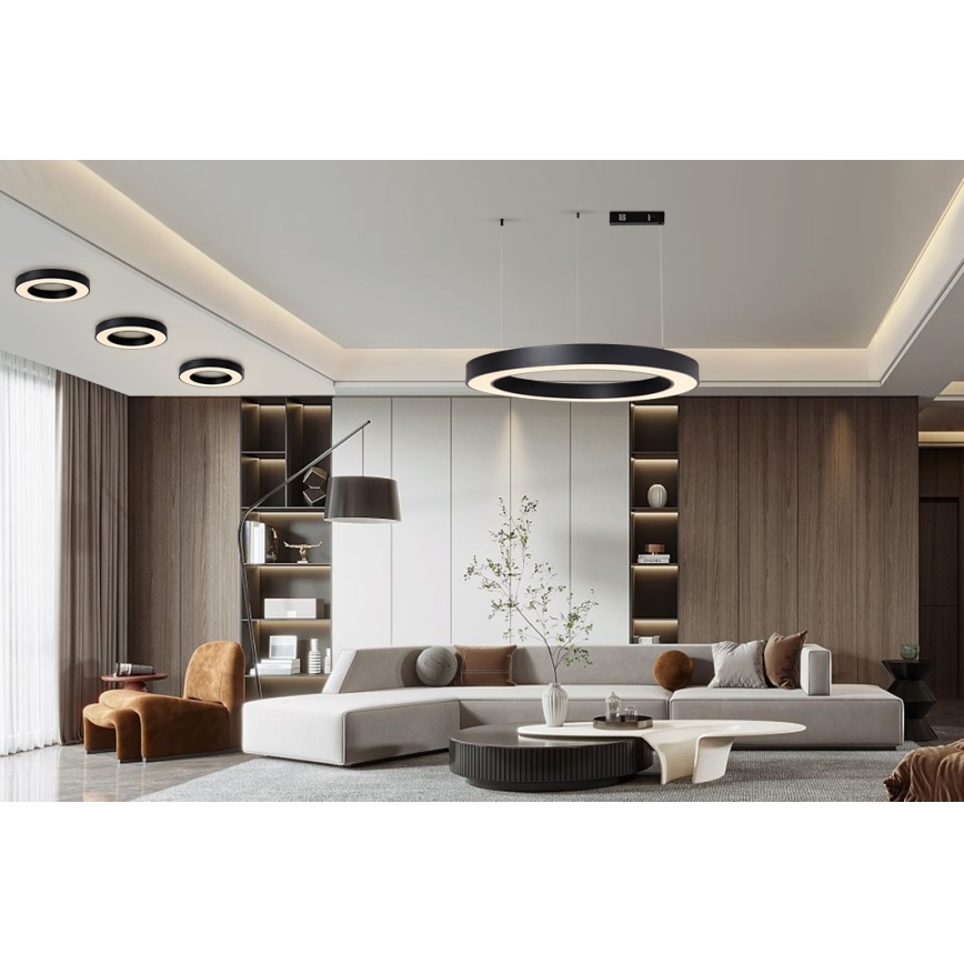 Immax NEO 07211L - LED prigušiva luster na sajli PASTEL LED/68W/230V 2700-6500K Tuya crna + daljinski upravljač