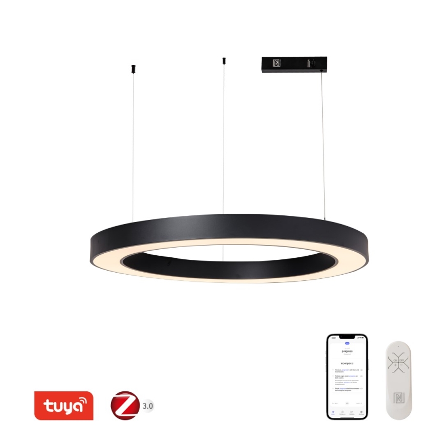Immax NEO 07211L - LED prigušiva luster na sajli PASTEL LED/68W/230V 2700-6500K Tuya crna + daljinski upravljač