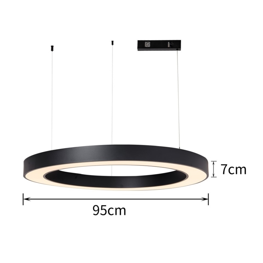 Immax NEO 07211L - LED prigušiva luster na sajli PASTEL LED/68W/230V 2700-6500K Tuya crna + daljinski upravljač