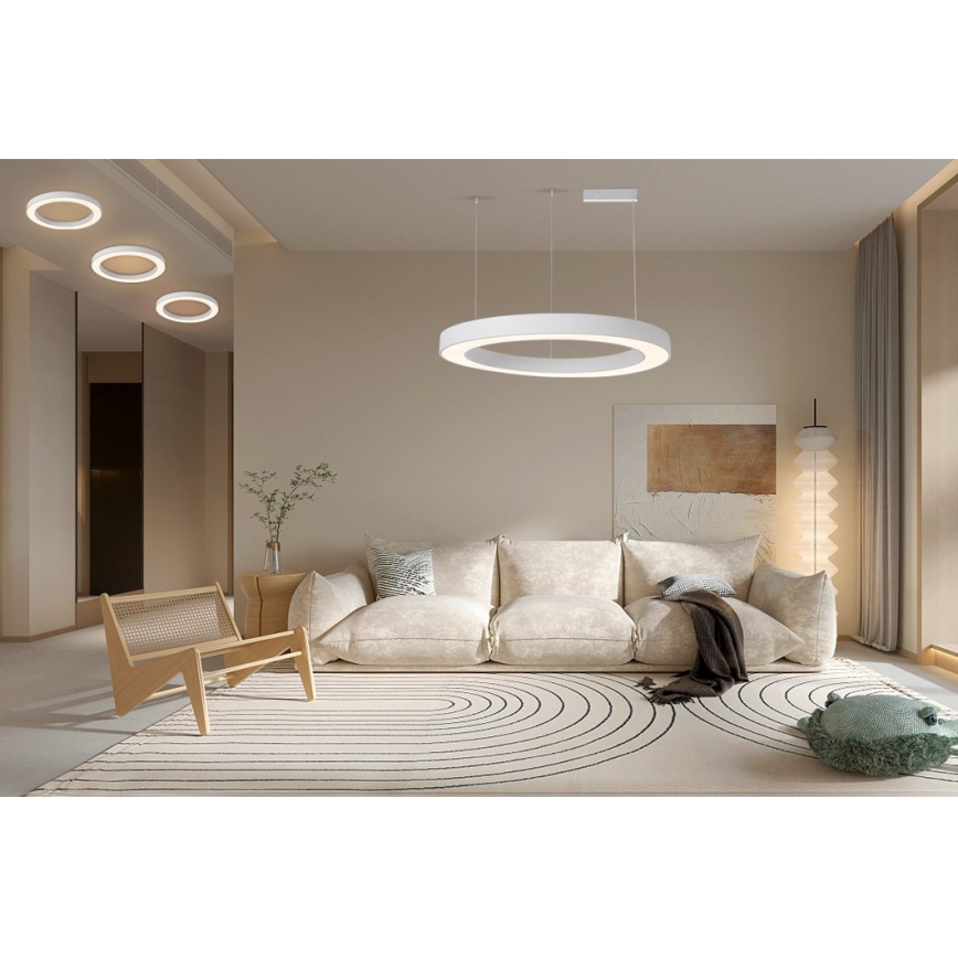 Immax NEO 07214L - LED prigušiva luster na sajli PASTEL LED/68W/230V 2700-6500K beo 95 cm Tuya + sa daljinskim upravljačem
