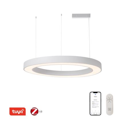 Immax NEO 07214L - LED prigušiva luster na sajli PASTEL LED/68W/230V 2700-6500K beo 95 cm Tuya + sa daljinskim upravljačem