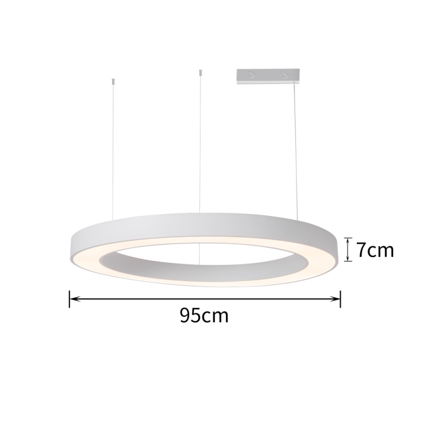 Immax NEO 07214L - LED prigušiva luster na sajli PASTEL LED/68W/230V 2700-6500K beo 95 cm Tuya + sa daljinskim upravljačem