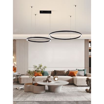 Immax NEO 07216L - LED prigušiva luster na sajli FINO LED/93W/230V 60/80cm crna Tuya + daljinski upravljač