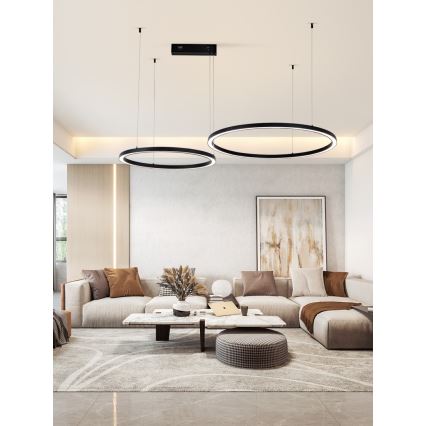 Immax NEO 07216L - LED prigušiva luster na sajli FINO LED/93W/230V 60/80cm crna Tuya + daljinski upravljač