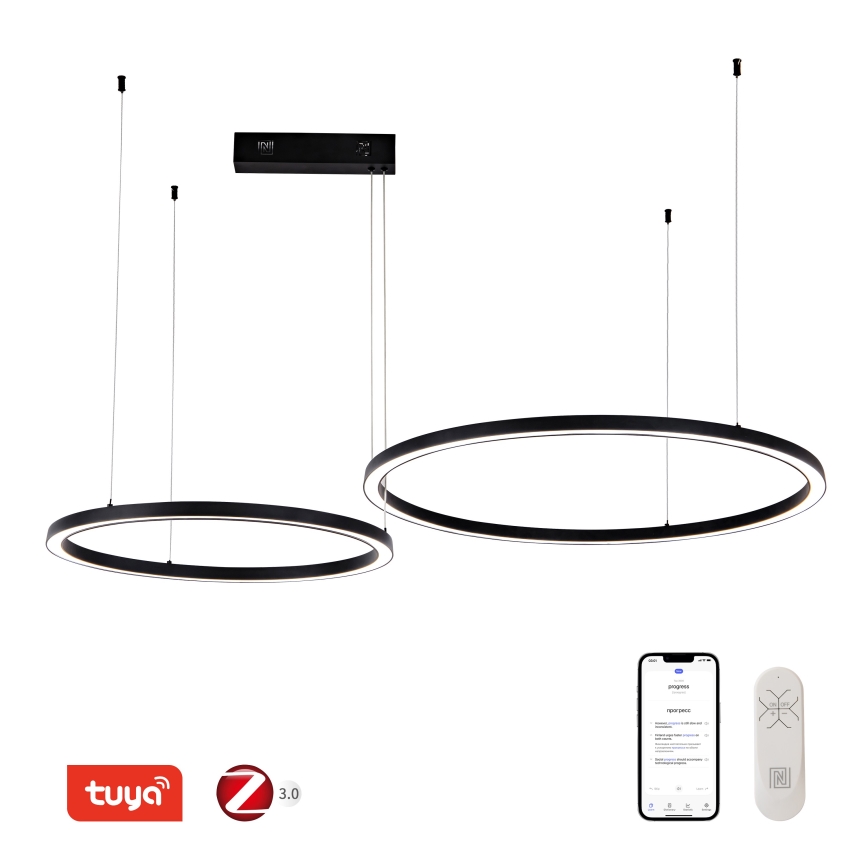 Immax NEO 07216L - LED prigušiva luster na sajli FINO LED/93W/230V 60/80cm crna Tuya + daljinski upravljač