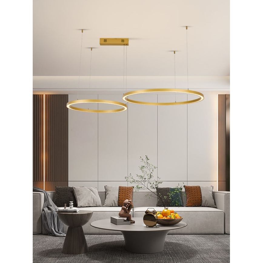 Immax NEO 07218L - LED prigušiva luster na sajli FINO LED/93W/230V 60/80cm zlatna Tuya + daljinski upravljač
