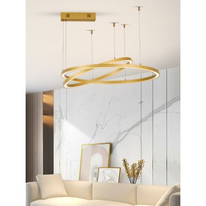 Immax NEO 07218L - LED prigušiva luster na sajli FINO LED/93W/230V 60/80cm zlatna Tuya + daljinski upravljač