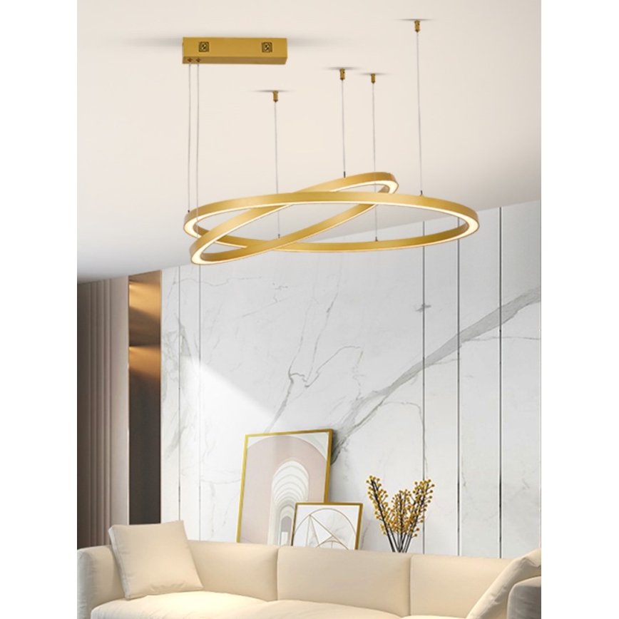 Immax NEO 07218L - LED prigušiva luster na sajli FINO LED/93W/230V 60/80cm zlatna Tuya + daljinski upravljač