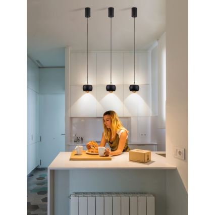 Immax NEO 07219L - LED prigušiva luster na sajli DORMINE LED/6W/230V mat crna Tuya + daljinski upravljač