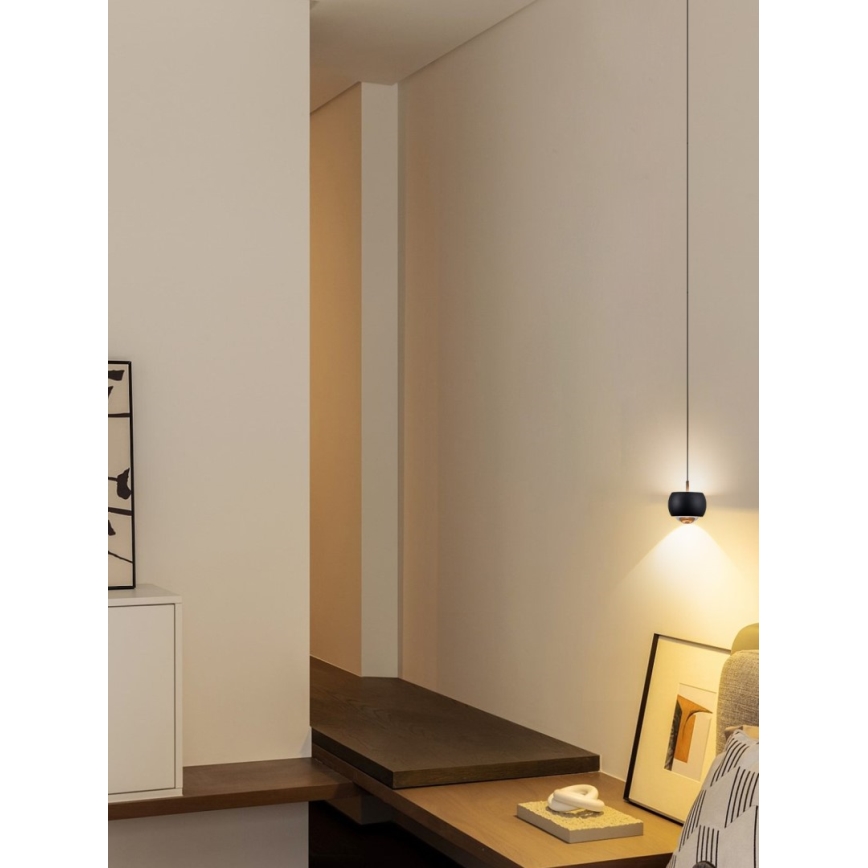 Immax NEO 07219L - LED prigušiva luster na sajli DORMINE LED/6W/230V mat crna Tuya + daljinski upravljač