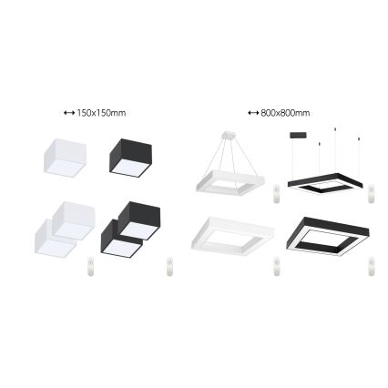 Immax NEO 07239L - LED prigušiva stropna svetiljka CANTO LED/60W/230V crna Tuya + daljinski upravljač