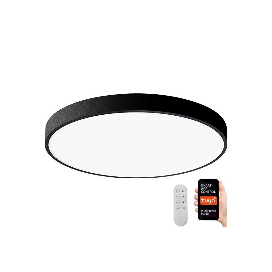 Immax NEO 07248L - LED prigušiva plafonsko svetlo NEO LITE SEMPLICI LED/36W/230V 3000-6000K prečnik 40 cm Wi-Fi Tuya crna + daljinski upravljač