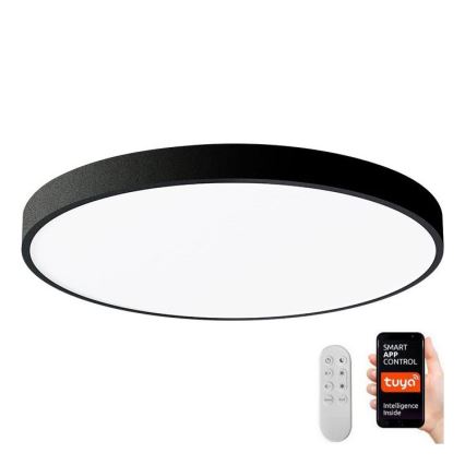 Immax NEO 07249L - LED prigušiva stropna svetiljka NEO LITE SEMPLICI LED/48W/230V 3000–6000K fi 50 cm Wi‑Fi Tuya crna + daljinski upravljač