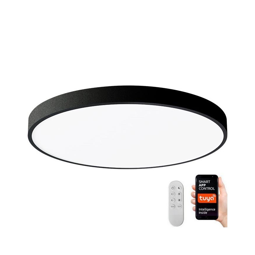 Immax NEO 07249L - LED prigušiva stropna svetiljka NEO LITE SEMPLICI LED/48W/230V 3000–6000K fi 50 cm Wi‑Fi Tuya crna + daljinski upravljač
