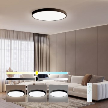 Immax NEO 07250L - LED prigušiva plafonska svetiljka NEO LITE SEMPLICI LED/60W/230V 3000-6000K pr. 60 cm Wi-Fi Tuya crna + daljinski upravljač