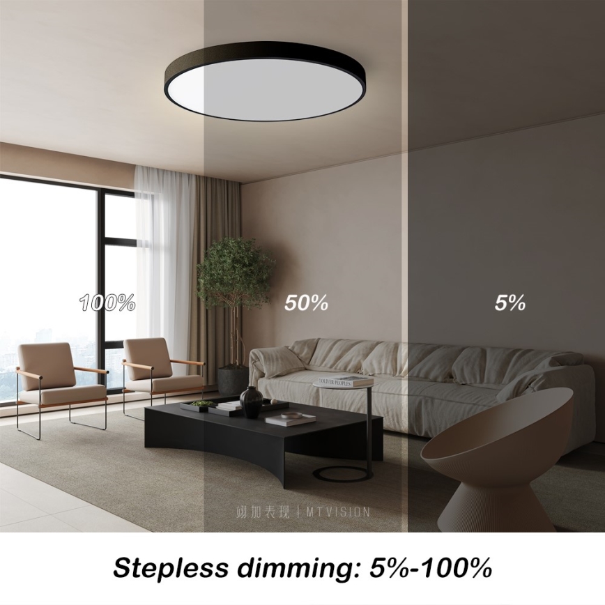 Immax NEO 07250L - LED prigušiva plafonska svetiljka NEO LITE SEMPLICI LED/60W/230V 3000-6000K pr. 60 cm Wi-Fi Tuya crna + daljinski upravljač