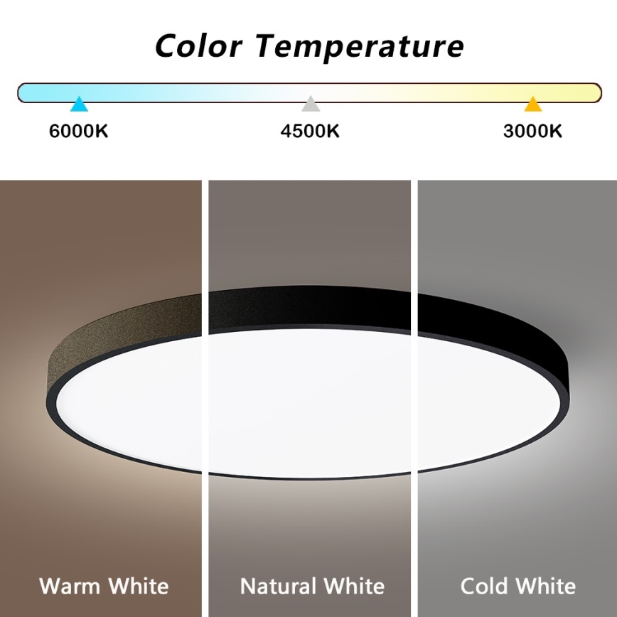 Immax NEO 07250L - LED prigušiva plafonska svetiljka NEO LITE SEMPLICI LED/60W/230V 3000-6000K pr. 60 cm Wi-Fi Tuya crna + daljinski upravljač