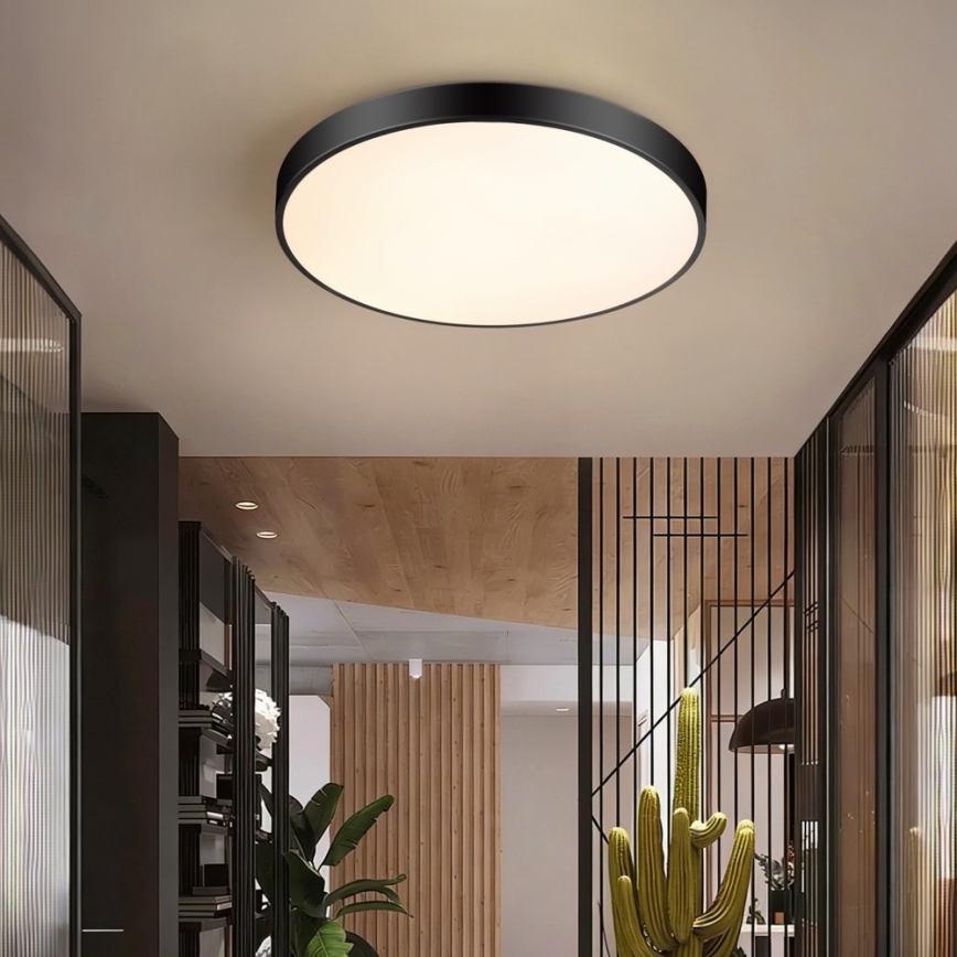 Immax NEO 07250L - LED prigušiva plafonska svetiljka NEO LITE SEMPLICI LED/60W/230V 3000-6000K pr. 60 cm Wi-Fi Tuya crna + daljinski upravljač