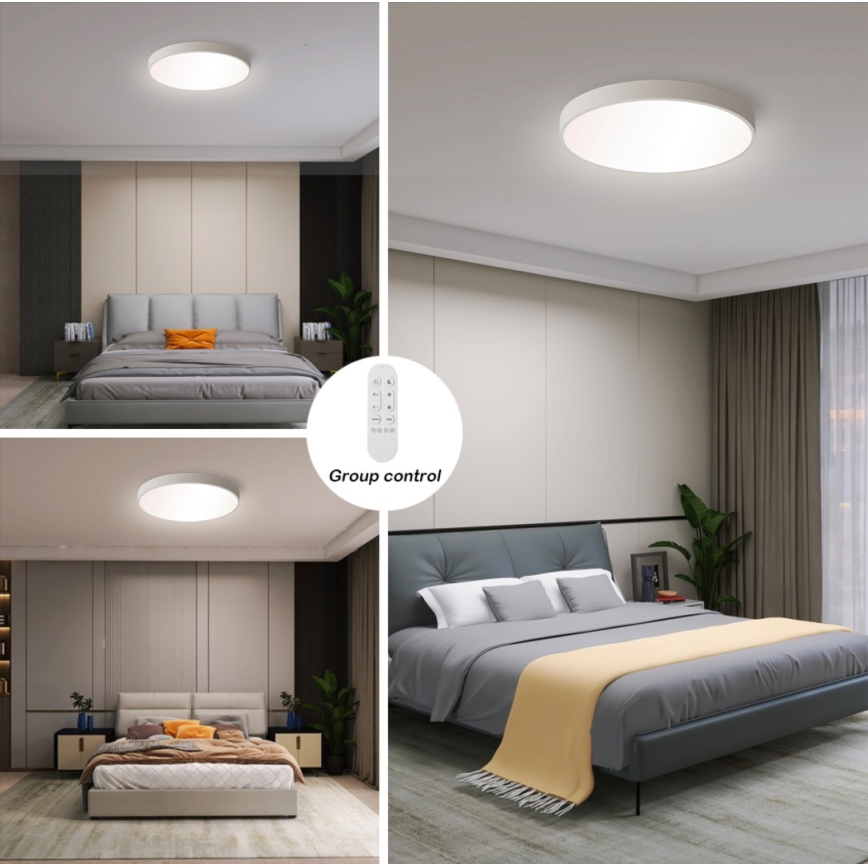 Immax NEO 07251L - LED prigušiva plafonska lampa NEO LITE SEMPLICI LED/36W/230V 3000-6000K prečnik 40 cm Wi-Fi Tuya bela + daljinski upravljač