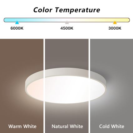 Immax NEO 07251L - LED prigušiva plafonska lampa NEO LITE SEMPLICI LED/36W/230V 3000-6000K prečnik 40 cm Wi-Fi Tuya bela + daljinski upravljač