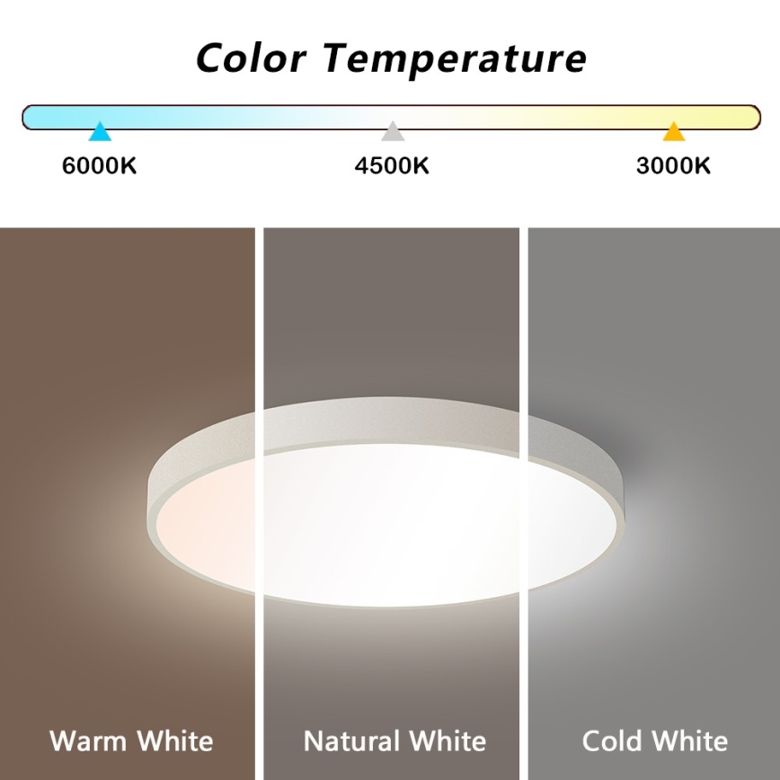 Immax NEO 07251L - LED prigušiva plafonska lampa NEO LITE SEMPLICI LED/36W/230V 3000-6000K prečnik 40 cm Wi-Fi Tuya bela + daljinski upravljač