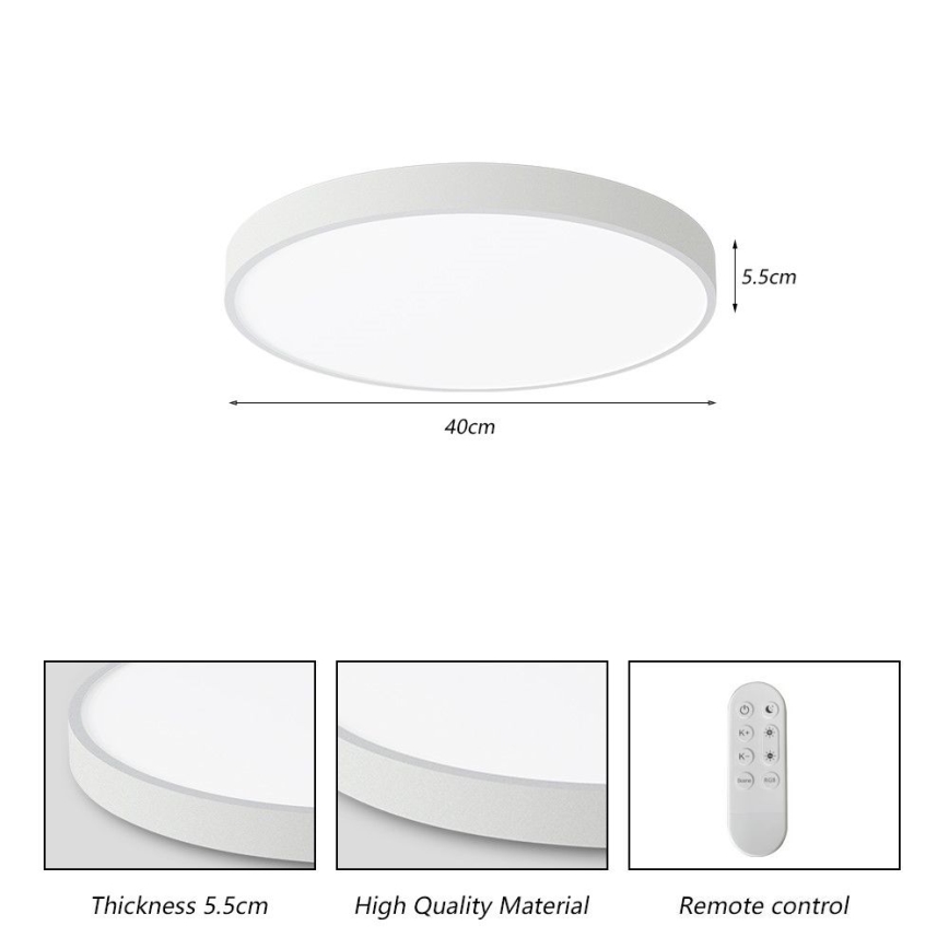 Immax NEO 07251L - LED prigušiva plafonska lampa NEO LITE SEMPLICI LED/36W/230V 3000-6000K prečnik 40 cm Wi-Fi Tuya bela + daljinski upravljač