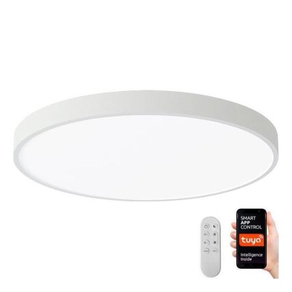 Immax NEO 07252L - LED prigušiva stropno svetlo NEO LITE SEMPLICI LED/48W/230V 3000–6000K prečnika 50 cm Wi-Fi Tuya, bela + daljinski upravljač