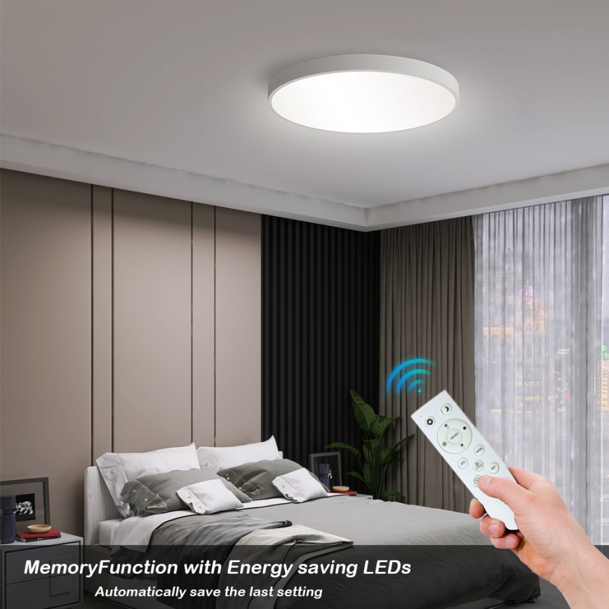 Immax NEO 07252L - LED prigušiva stropno svetlo NEO LITE SEMPLICI LED/48W/230V 3000–6000K prečnika 50 cm Wi-Fi Tuya, bela + daljinski upravljač