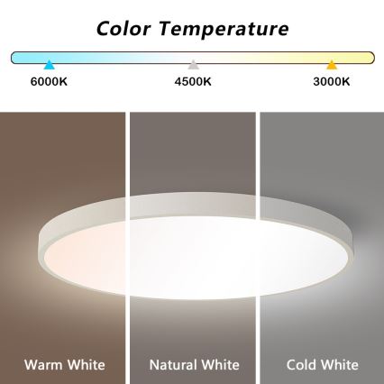 Immax NEO 07253L - LED prigušiva stropno svetlo NEO LITE SEMPLICI LED/60W/230V 3000-6000K Ø 60 cm Wi-Fi Tuya belo + daljinski upravljač