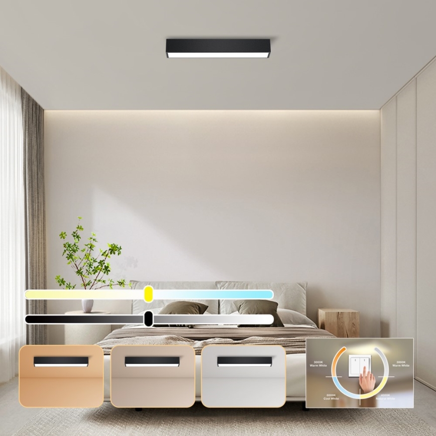 Immax NEO 07254L - LED prigušiva plafonska svetiljka NEO LITE LUNGO LED/20W/230V 3000-6000K Wi-Fi Tuya crna + daljinski upravljač