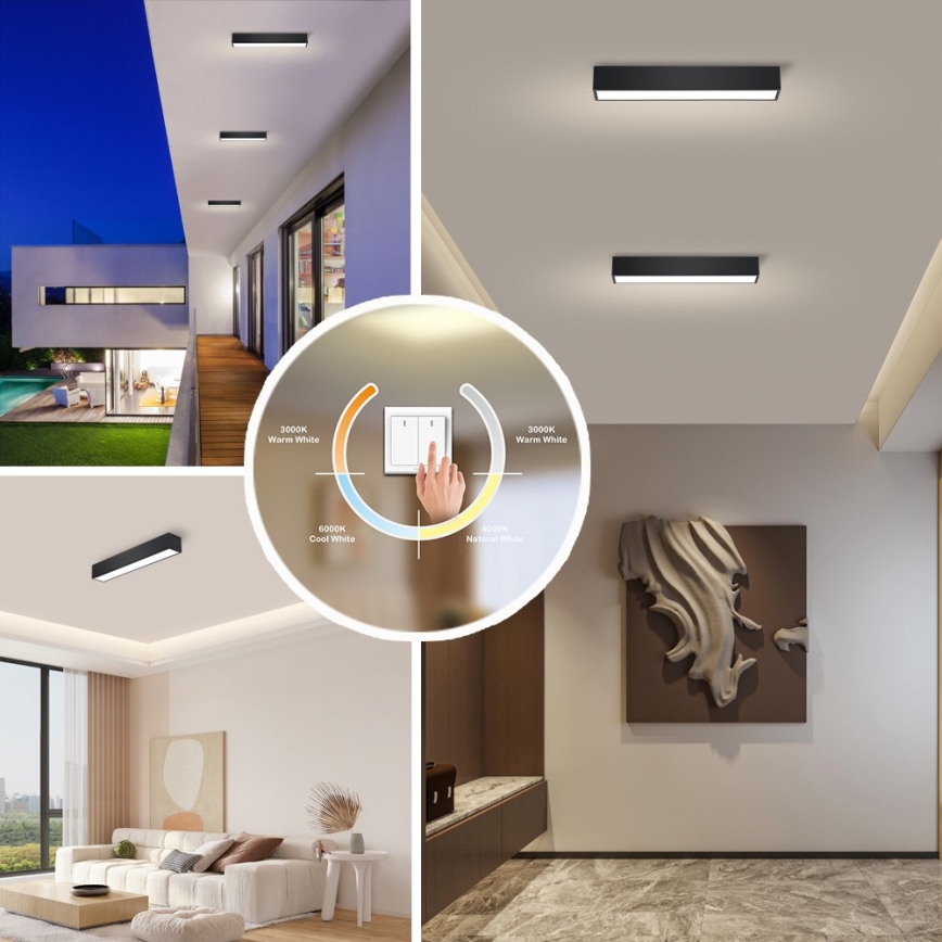 Immax NEO 07254L - LED prigušiva plafonska svetiljka NEO LITE LUNGO LED/20W/230V 3000-6000K Wi-Fi Tuya crna + daljinski upravljač