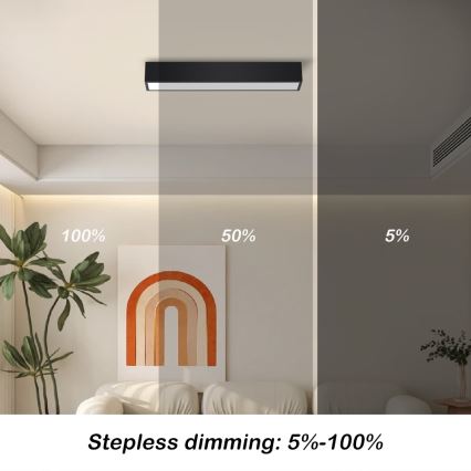 Immax NEO 07254L - LED prigušiva plafonska svetiljka NEO LITE LUNGO LED/20W/230V 3000-6000K Wi-Fi Tuya crna + daljinski upravljač