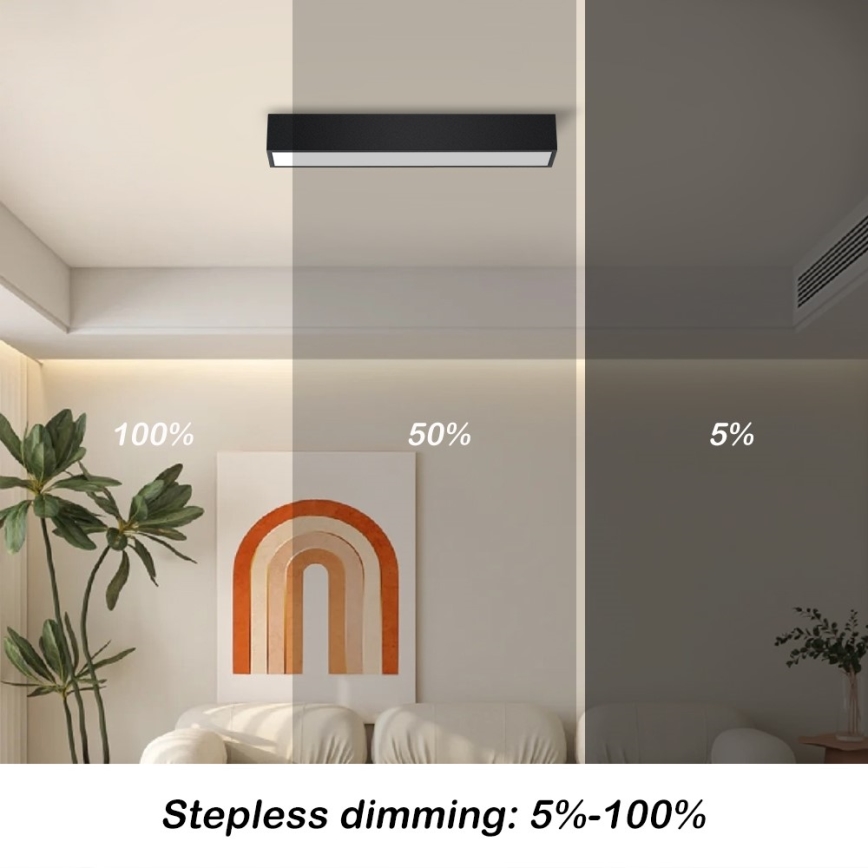 Immax NEO 07254L - LED prigušiva plafonska svetiljka NEO LITE LUNGO LED/20W/230V 3000-6000K Wi-Fi Tuya crna + daljinski upravljač