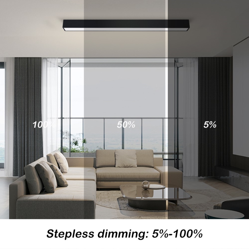 Immax NEO 07255L - LED prigušiva plafonska svetiljka NEO LITE LUNGO LED/20W/230V 3000-6000K Wi-Fi Tuya crna + daljinski upravljač