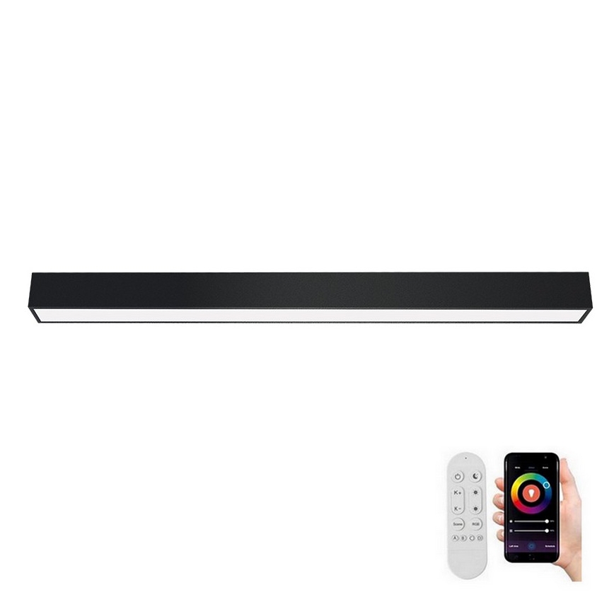Immax NEO 07256L - LED prigušivo stropno svetlo NEO LITE LUNGO LED/38W/230V 3000-6000K Wi-Fi Tuya crna + daljinski upravljač