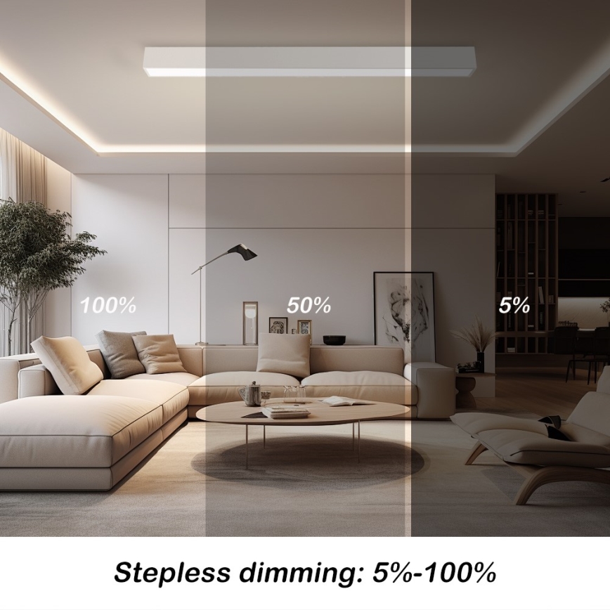 Immax NEO 07259L - LED prigušiva stropna svetiljka NEO LITE LUNGO LED/38W/230V 3000-6000K Wi-Fi Tuya bela + daljinski upravljač
