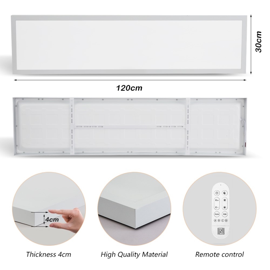 Immax NEO 07276L - LED prigušiva plafonska svetiljka za kupatilo NEO LITE FRAME LED/50W/230V IP44 Wi-Fi Tuya + daljinski upravljač bela