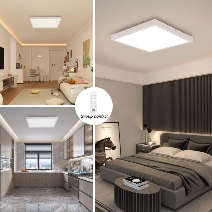 Immax NEO 07277L - LED prigušiva plafonska svetiljka za kupatilo NEO LITE FRAME LED/50W/230V IP44 Wi-Fi Tuya +daljinski upravljač bela