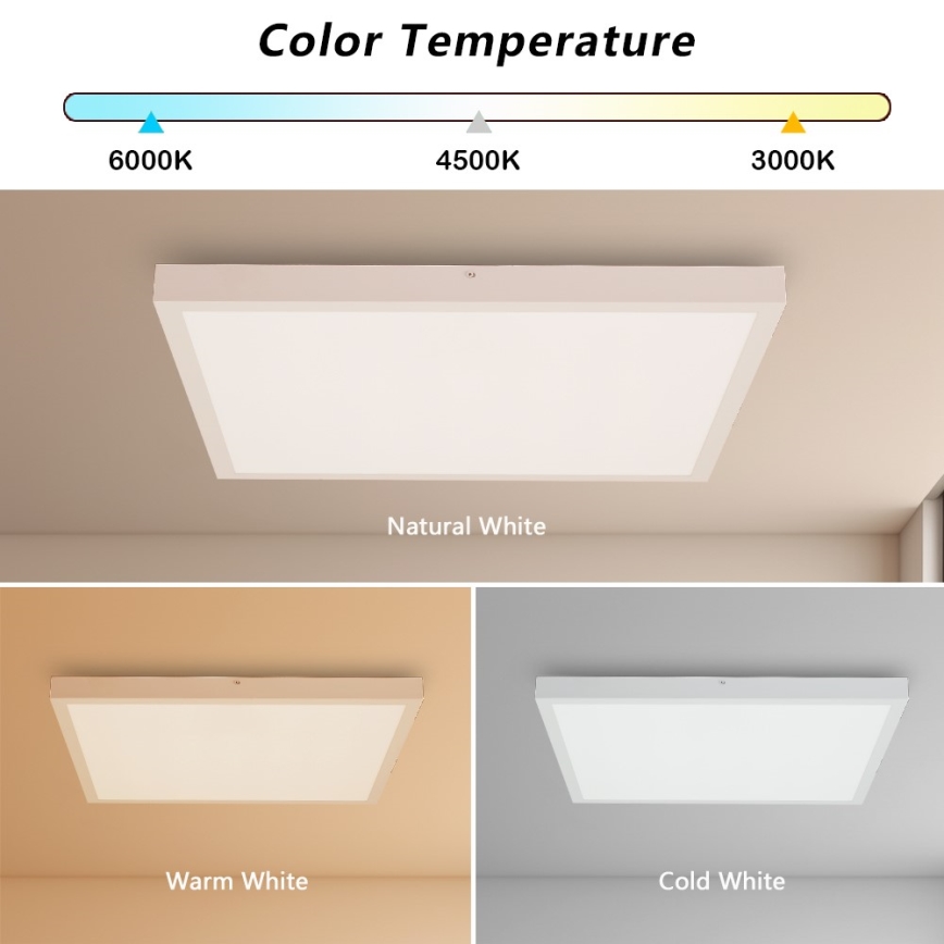 Immax NEO 07277L - LED prigušiva plafonska svetiljka za kupatilo NEO LITE FRAME LED/50W/230V IP44 Wi-Fi Tuya +daljinski upravljač bela