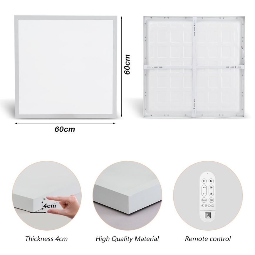 Immax NEO 07277L - LED prigušiva plafonska svetiljka za kupatilo NEO LITE FRAME LED/50W/230V IP44 Wi-Fi Tuya +daljinski upravljač bela