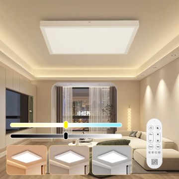 Immax NEO 07277L - LED prigušiva plafonska svetiljka za kupatilo NEO LITE FRAME LED/50W/230V IP44 Wi-Fi Tuya +daljinski upravljač bela