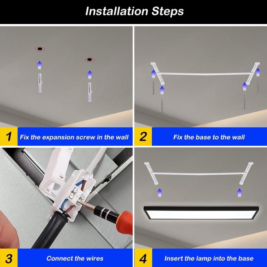 Immax NEO 07278L - LED prigušiva plafonska lampa za kupatilo NEO LITE FRAME LED/50W/230V IP44 Wi-Fi Tuya + daljinsko upravljanje crna