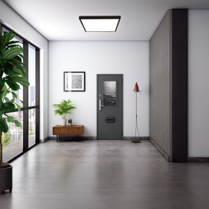Immax NEO 07279L - LED prigušiva plafonska lampa za kupatilo NEO LITE FRAME LED/50W/230V IP44 Wi-Fi Tuya + daljinski upravljač crna